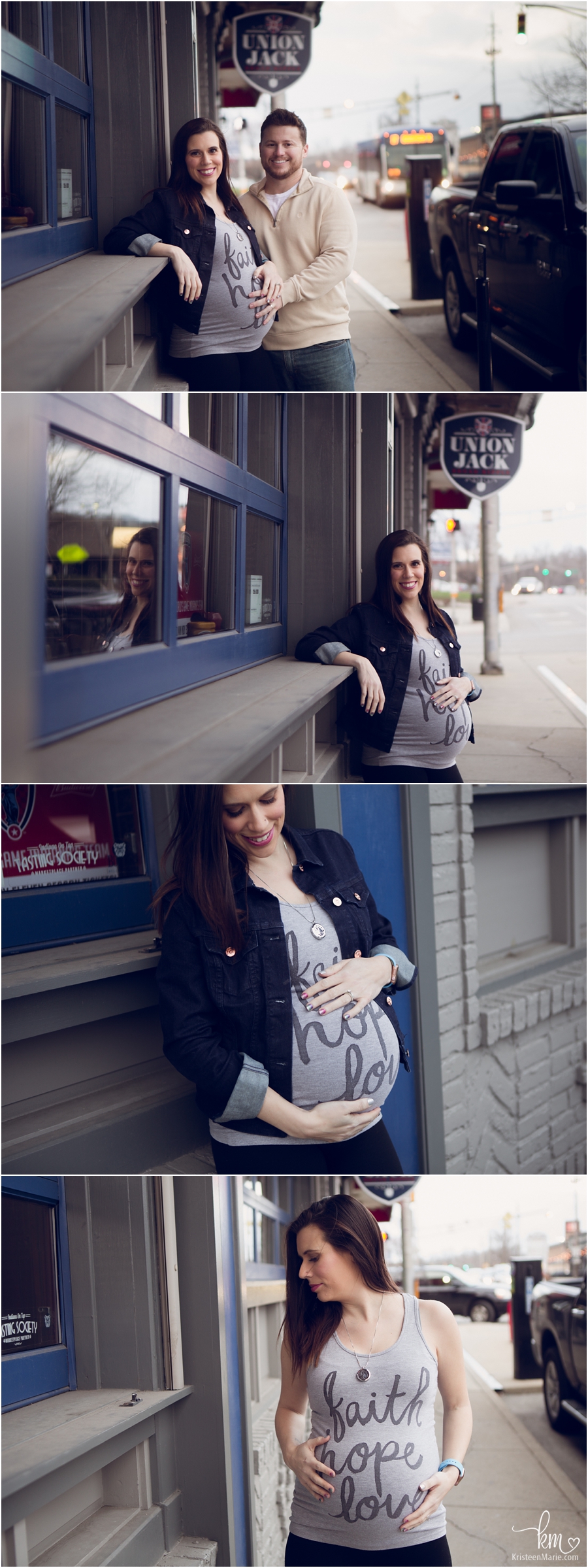 expecting mom in Broad Ripple for maternity pictures