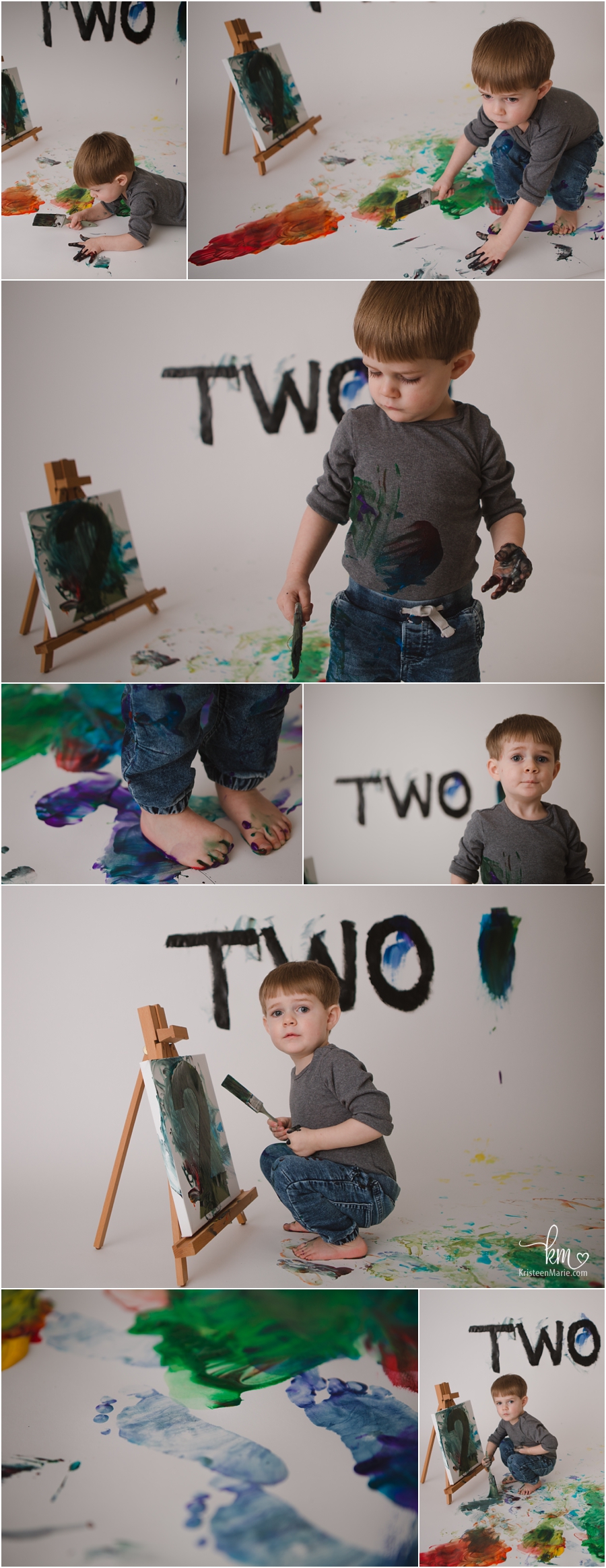 photography for 2nd birthday - paint smash