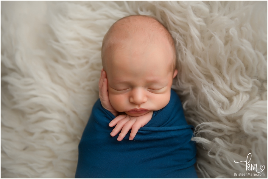 wrapped newborn photography - adorable baby boy