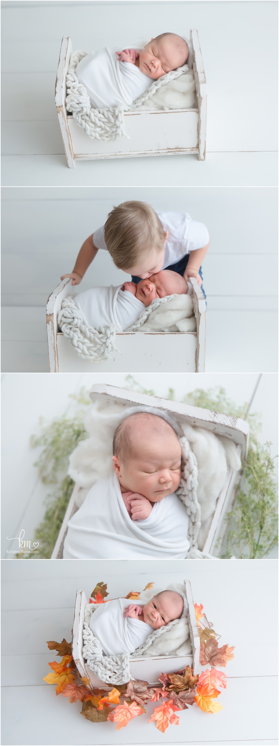 White neutral newborn photography in studio