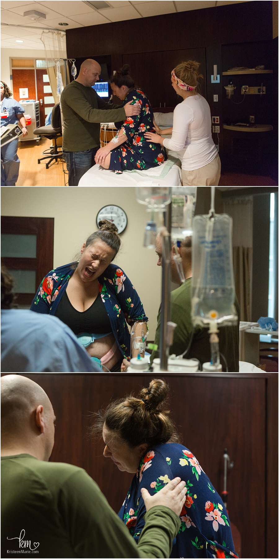 Mom laboring in hospital - Indianapolis birth photography
