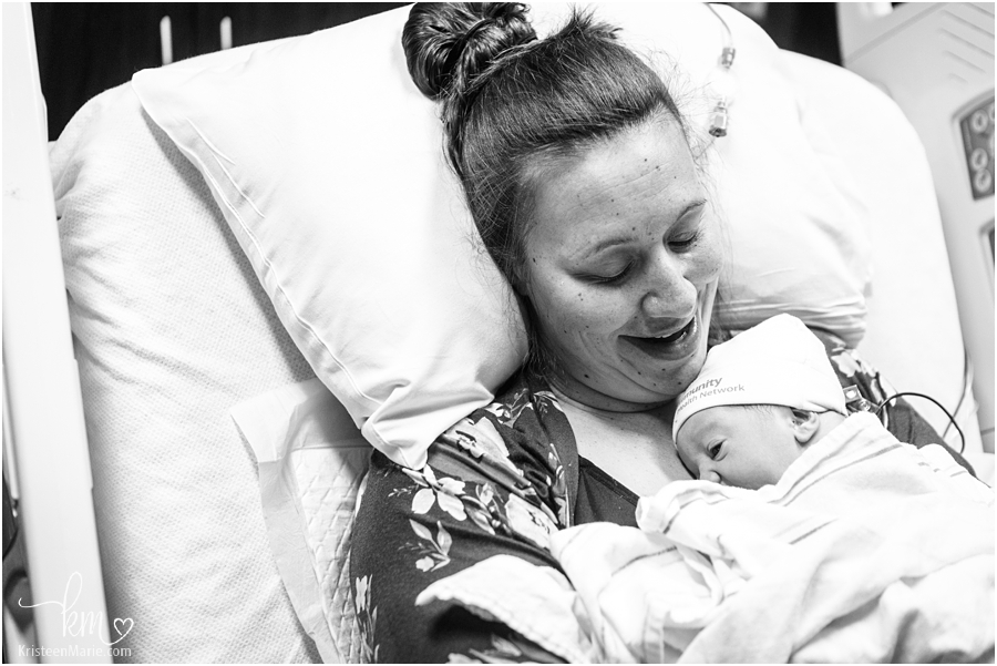 mom and baby after birth - Indy birth photography