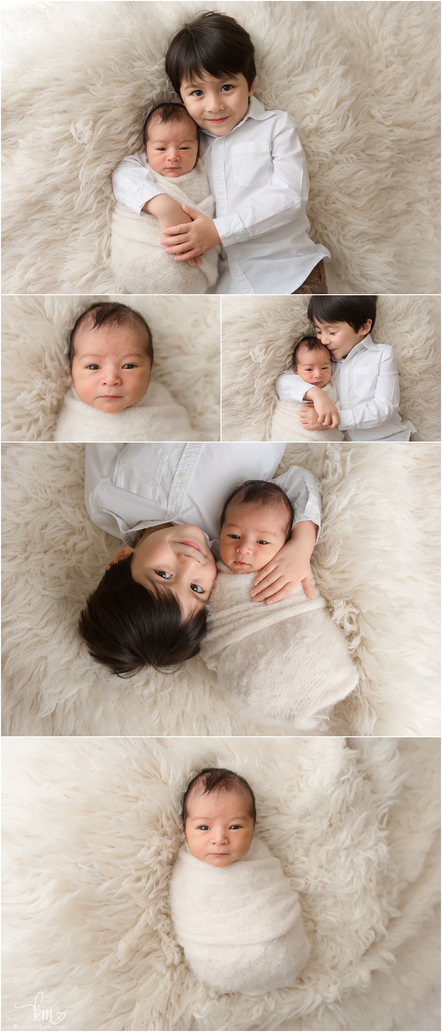 Asian siblings - Indianapolis newborn photography - two brothers - newborn and 4 year old