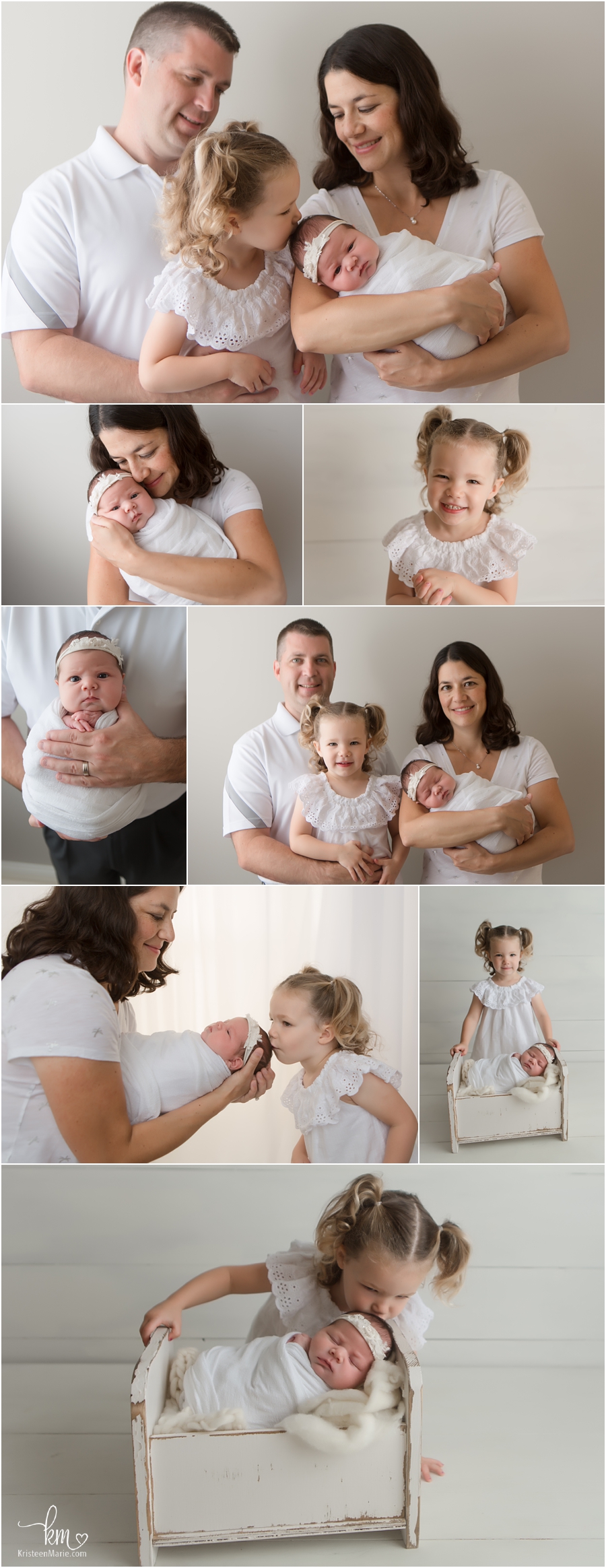 Indianapolis family with newborn baby - neutral colors