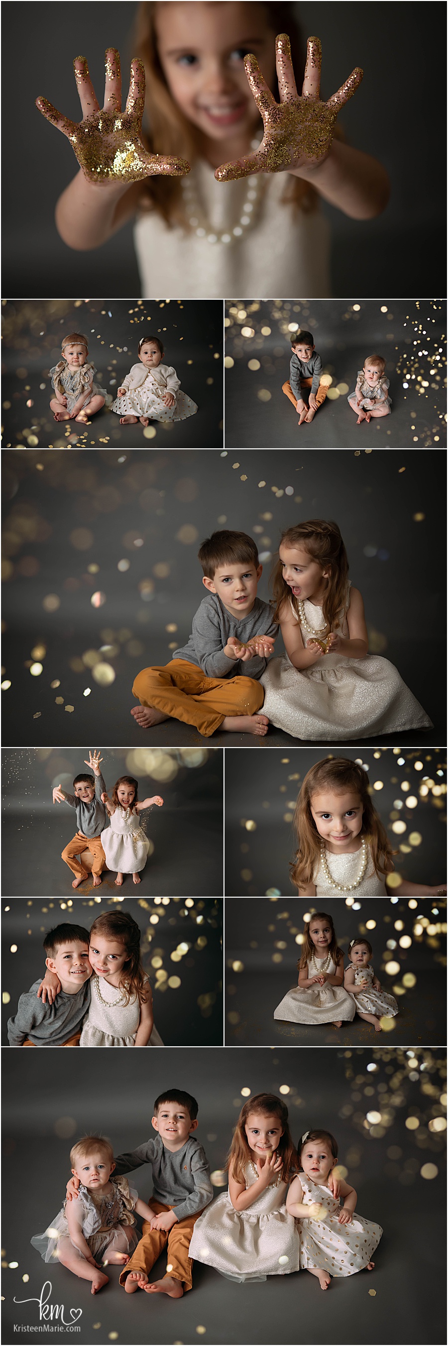 pictures with glitter in photography studio - New Year Themed