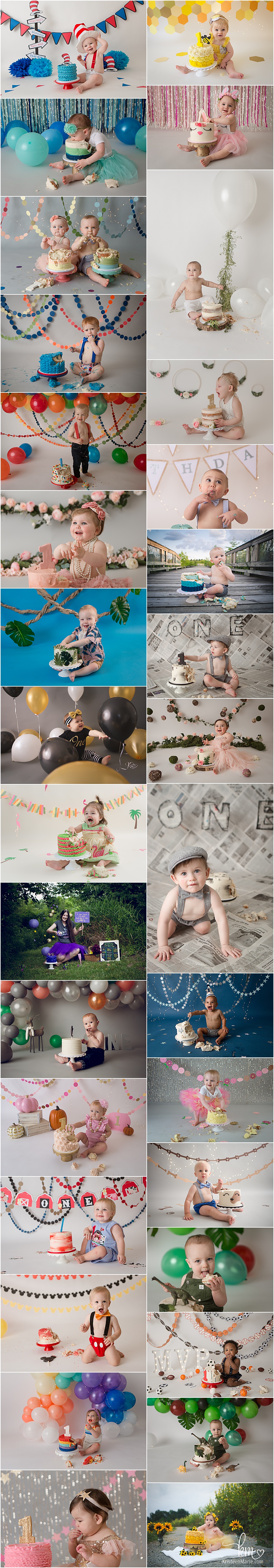1st birthday cake smash photography in Indianapolis by KristeenMarie Photography