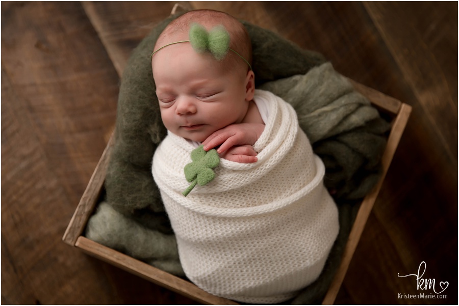 St. Patrick's Day Newborn baby image