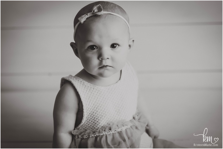 beautiful baby girl - black and white image