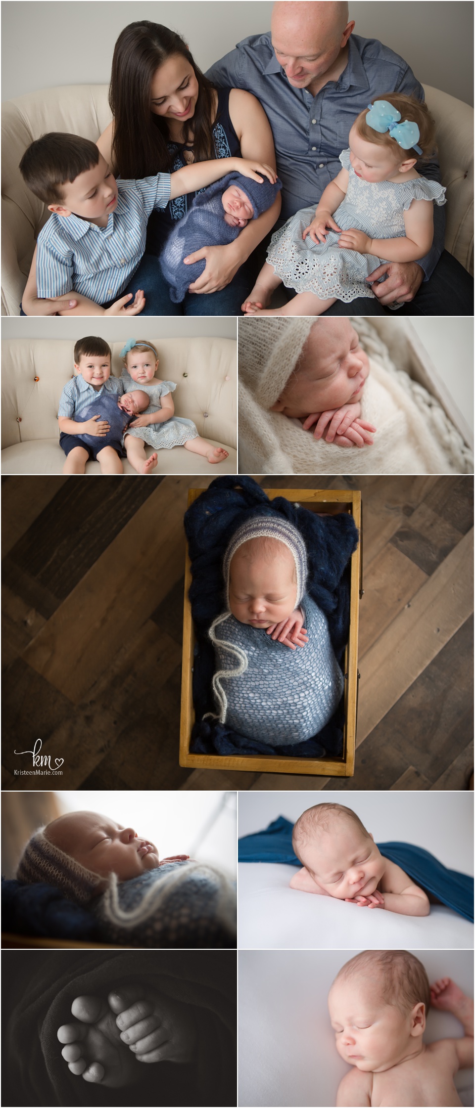 newborn boy - older baby with family for newborn pictures