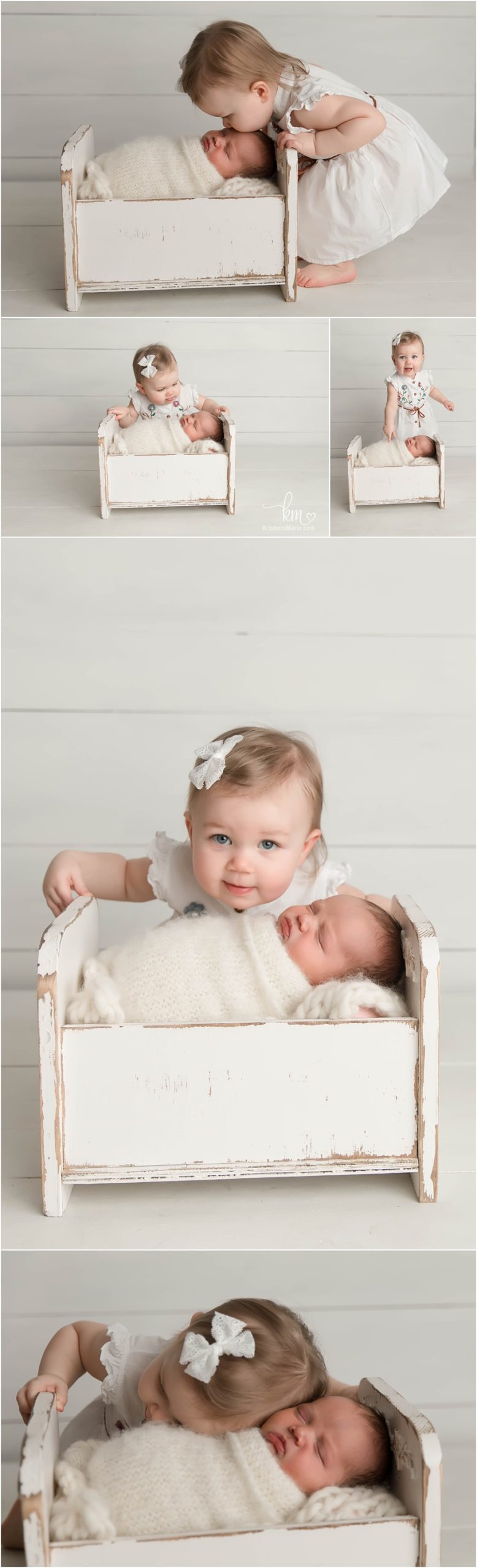 one year old and newborn baby - Indianapolis photographer