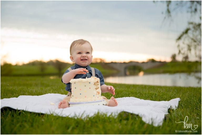 Andrew’s Outdoor Cake Smash Session - Indianapolis Photography