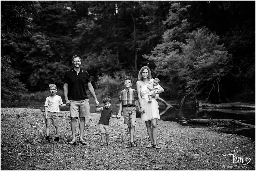 black and white family image