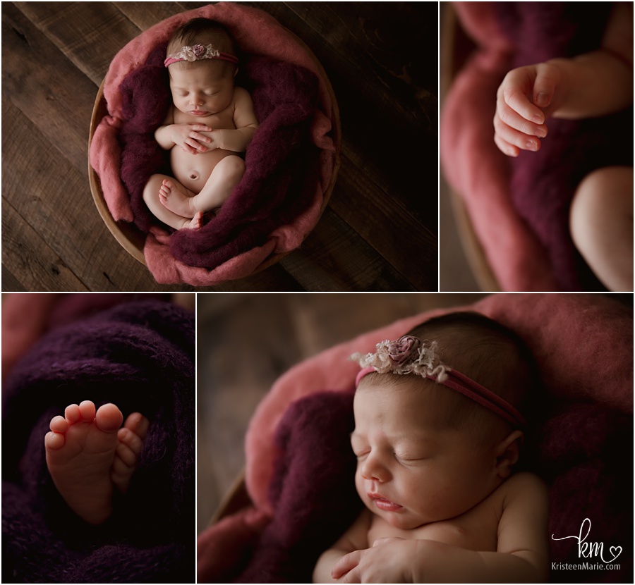 pink and purple newborn photogrpahy image