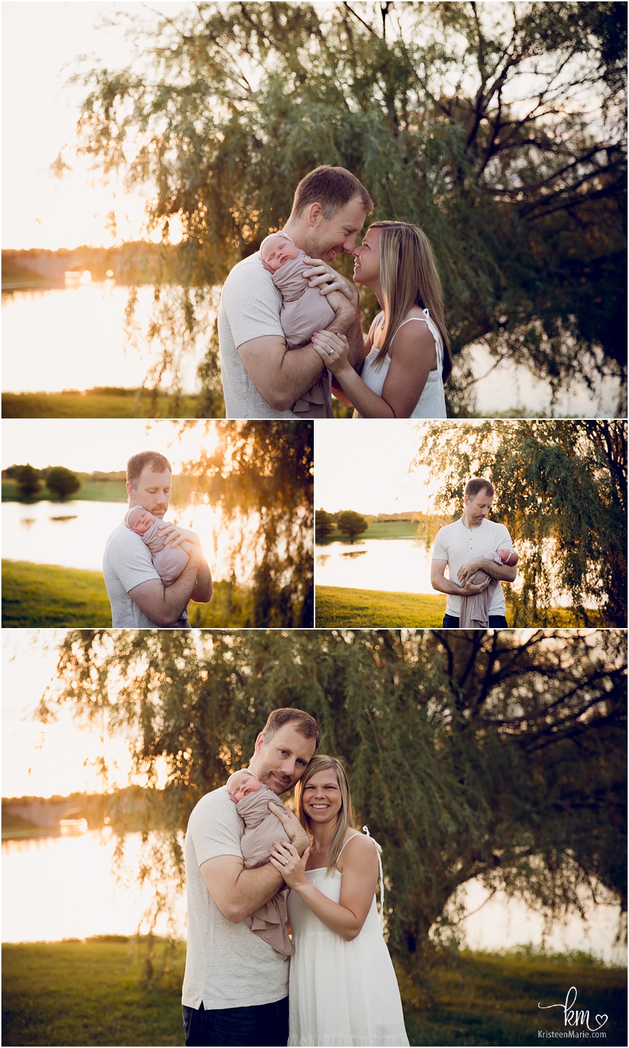 family with newborn baby - outdoor newborn session 