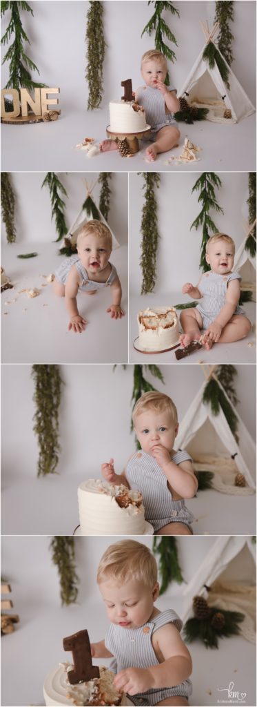 Boy Boho 1st Birthday Cake Smash Session · KristeenMarie Photography