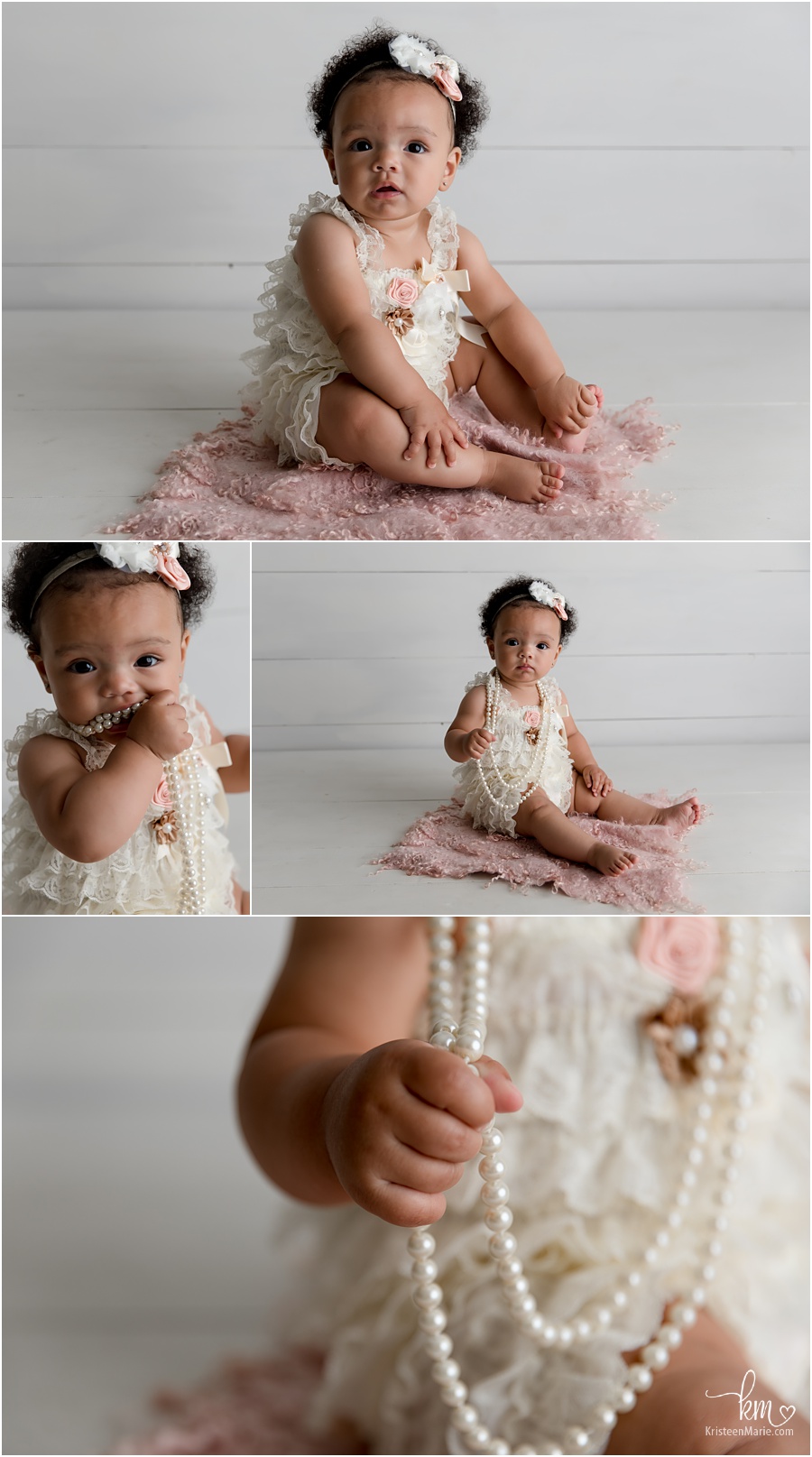 lace and pearls - baby girl photography