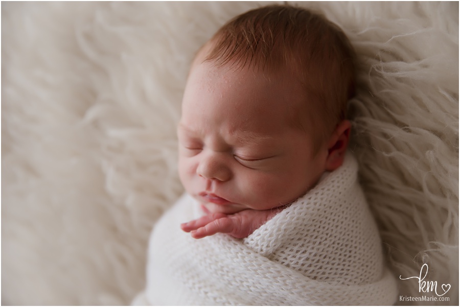 Indianapolis newborn photography - baby boy red head 