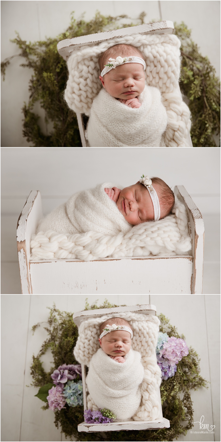 newborn baby girl in box