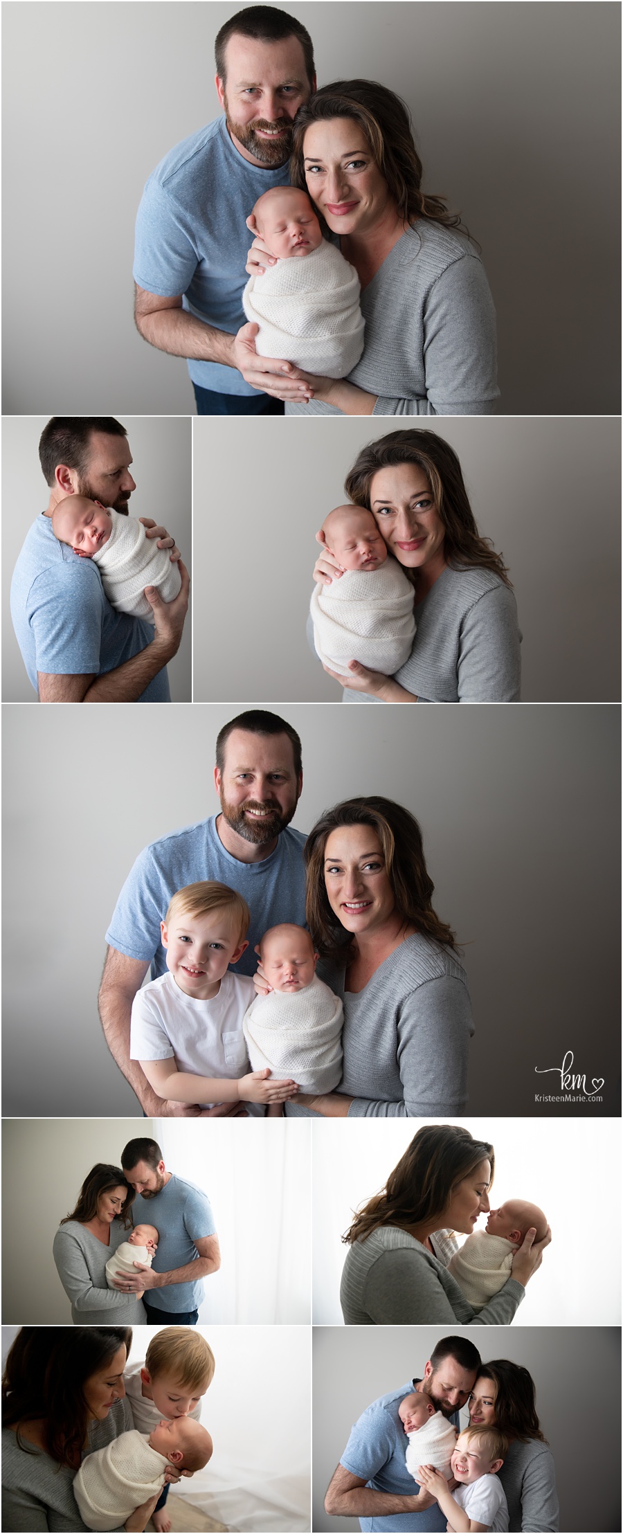 Indainapolis family having newborn pictures taken - family poses