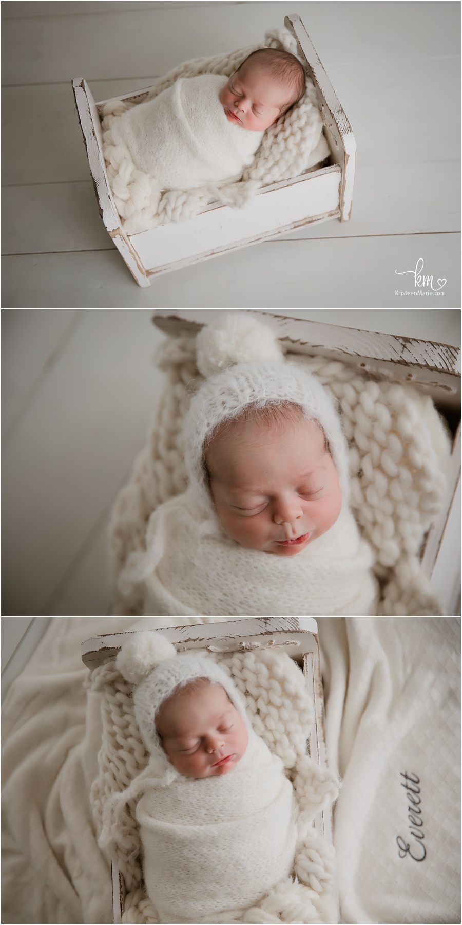newborn photography white on white 