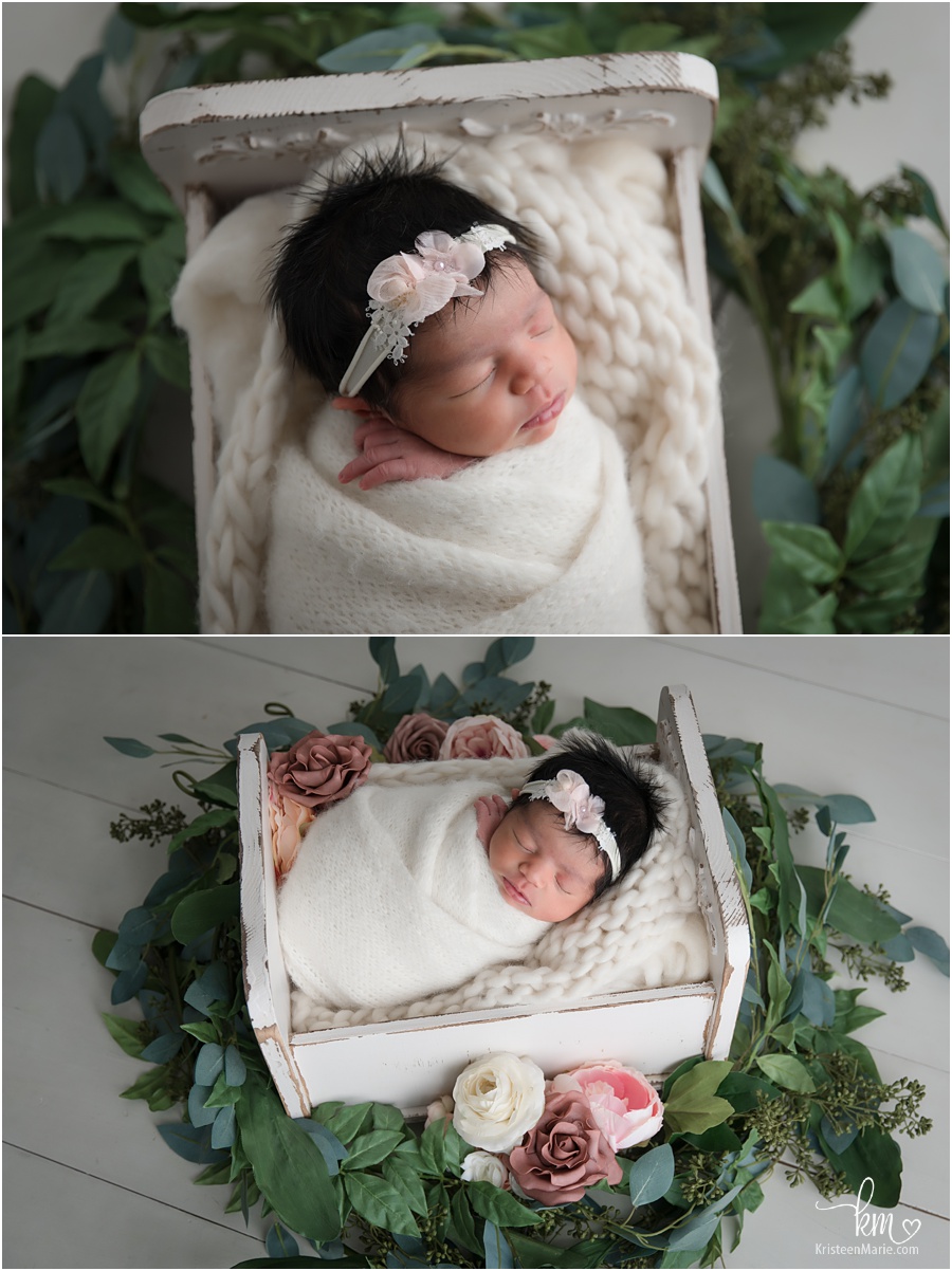floral newborn pictures - Indianapolis newborn photography