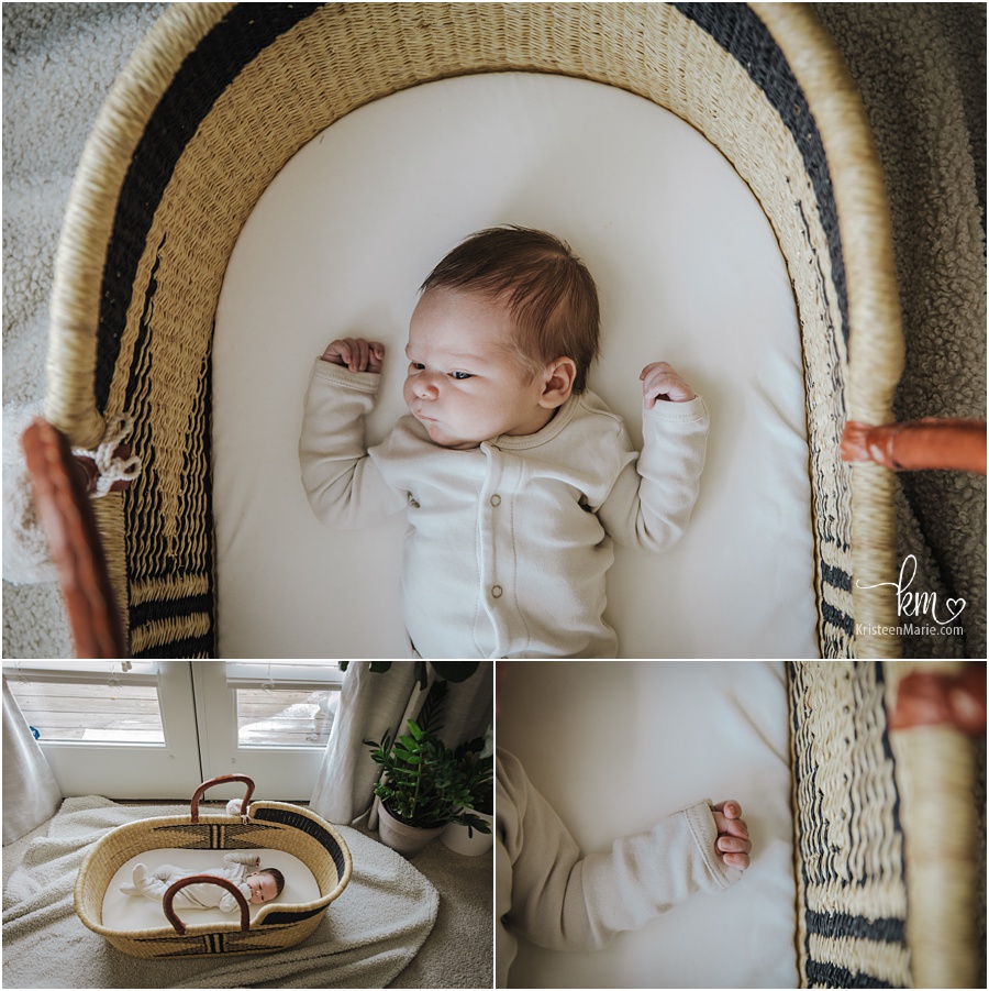 baby in moses basket