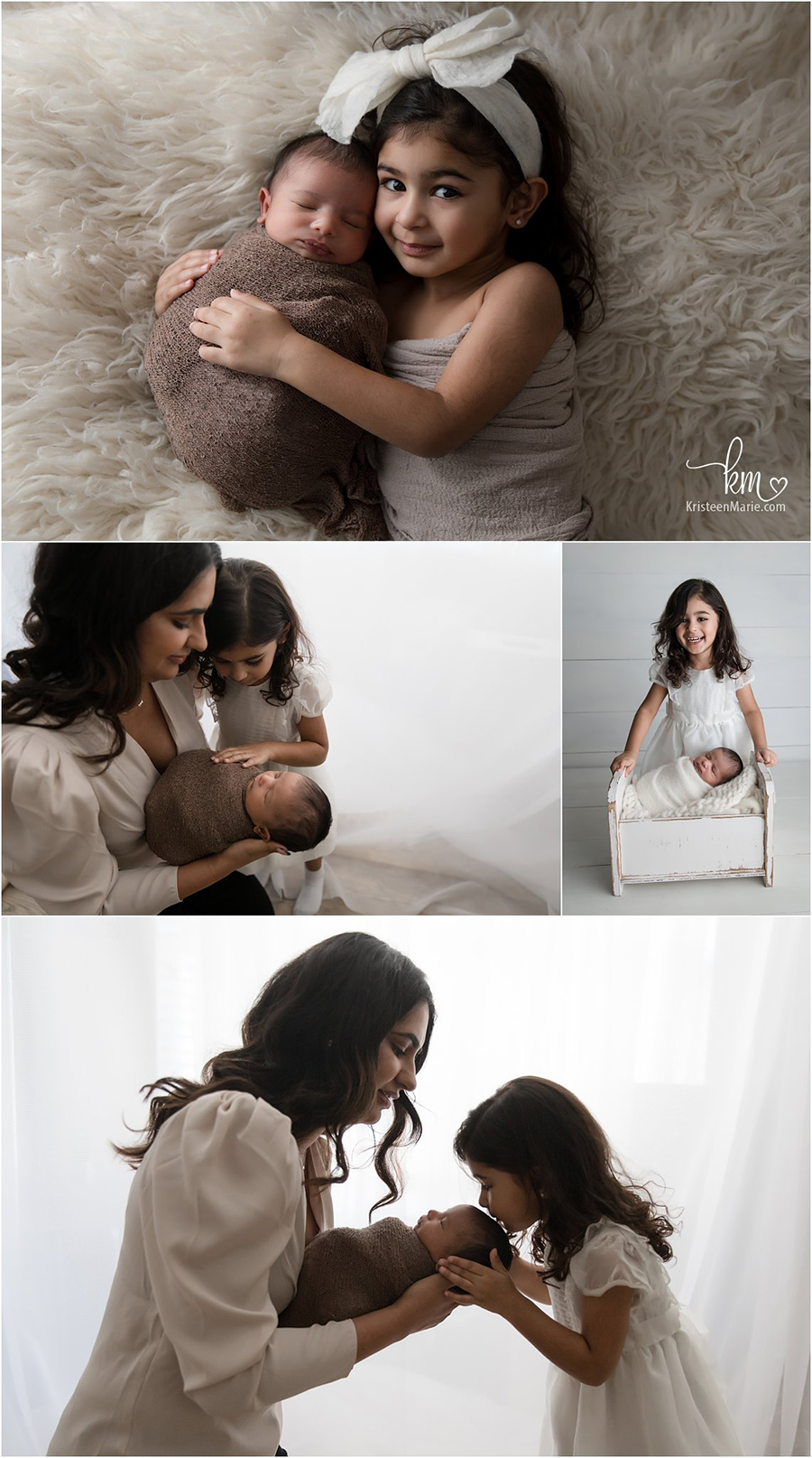 big sister, newborn and mom poses - Indainapolis newborn photographer