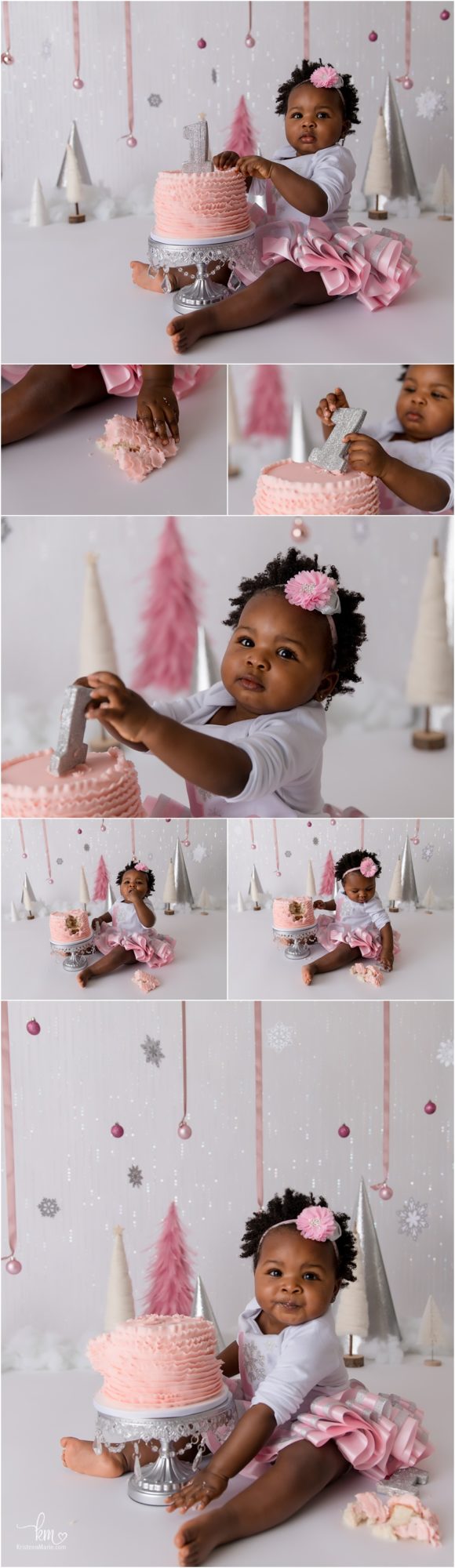 Blush & Silver Winter ONEderland Cake Smash Session - Indianapolis ...