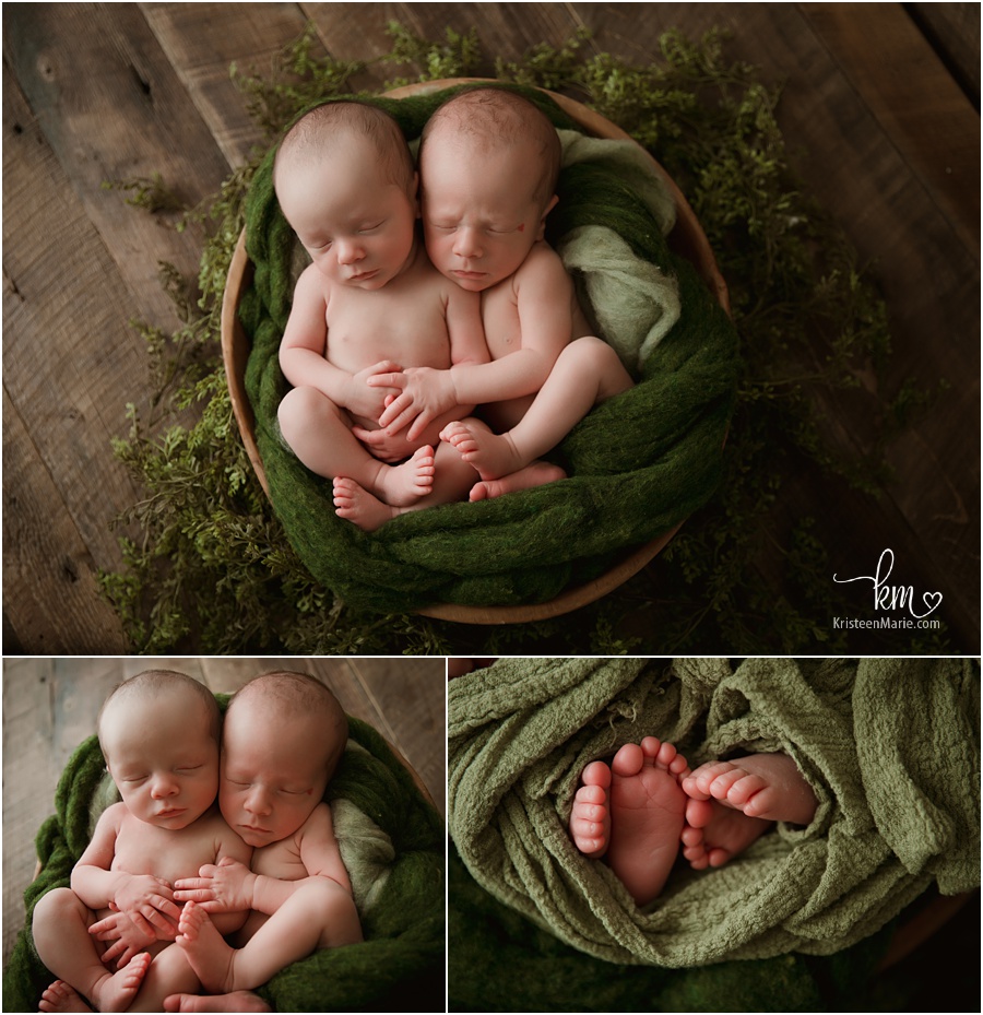 indianapolis newborn photography newborn boys in green