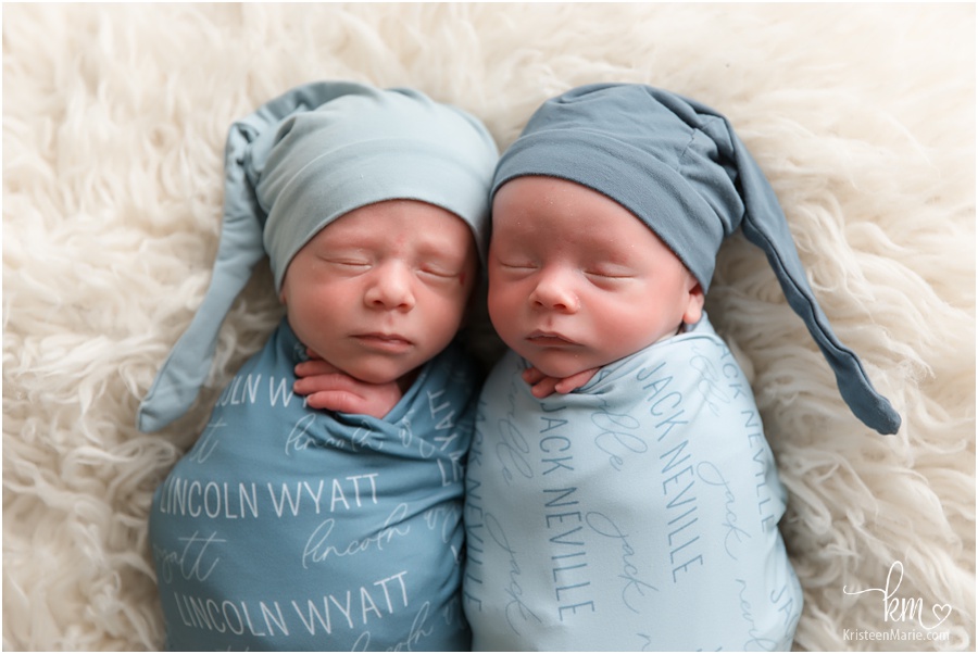 twin boys in name wraps