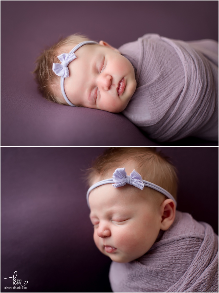 purple newborn girl