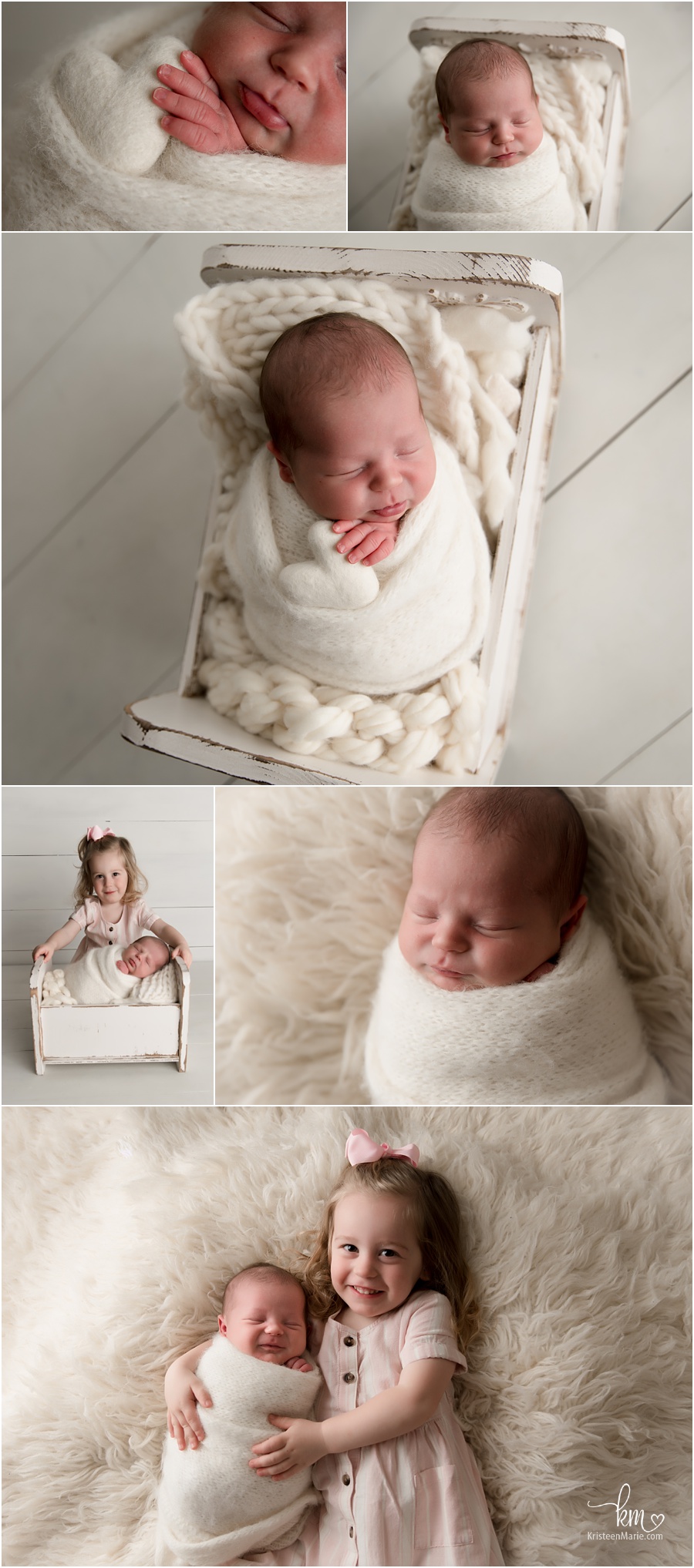 neutral/white newborn photography