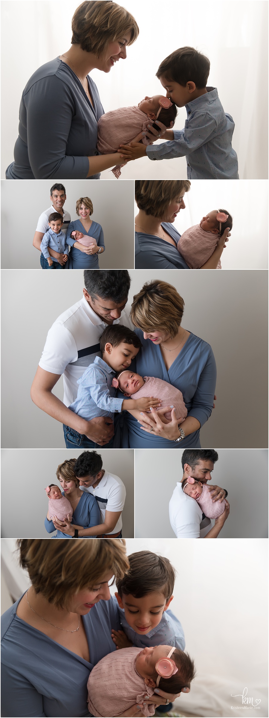 The whole family with newborn baby girl - Indianapols family and newborn photography