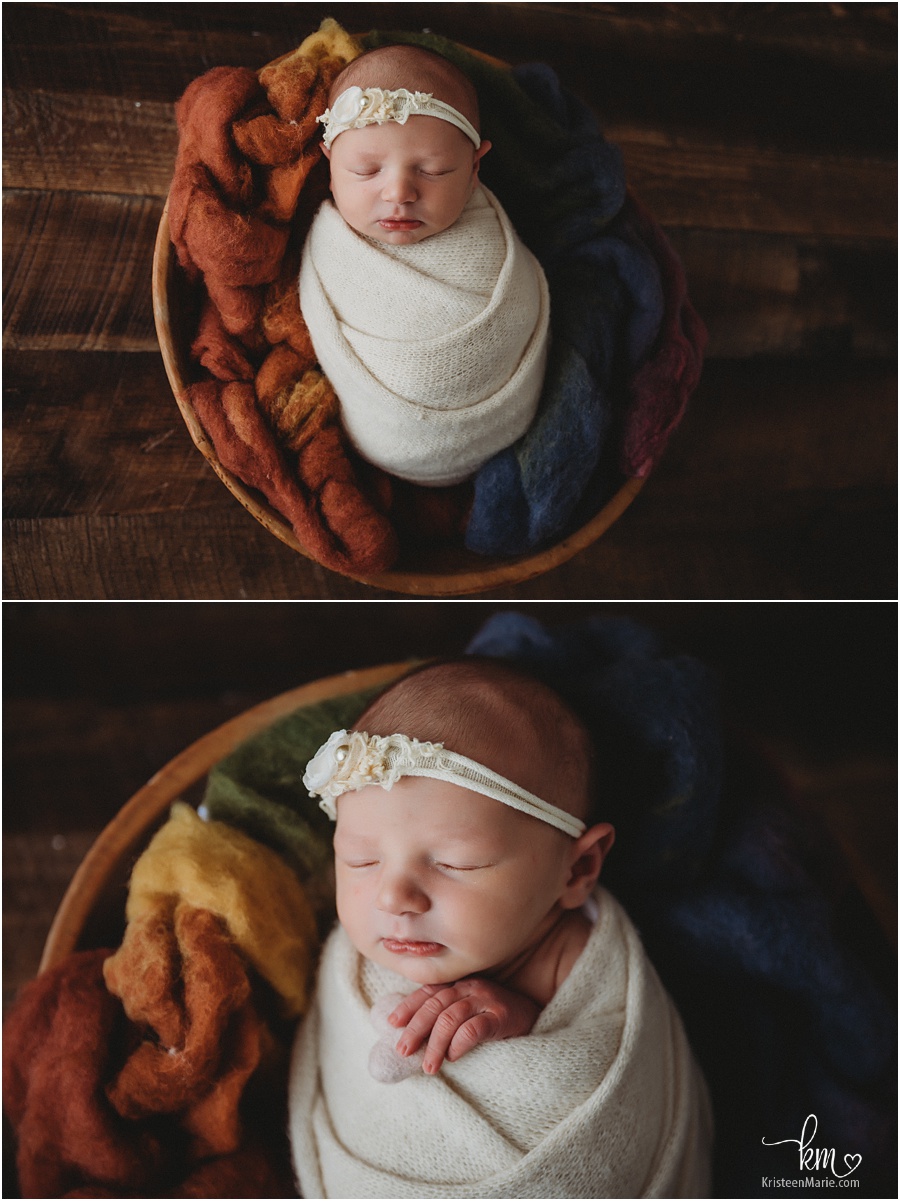 ranbow baby newborn photography pose