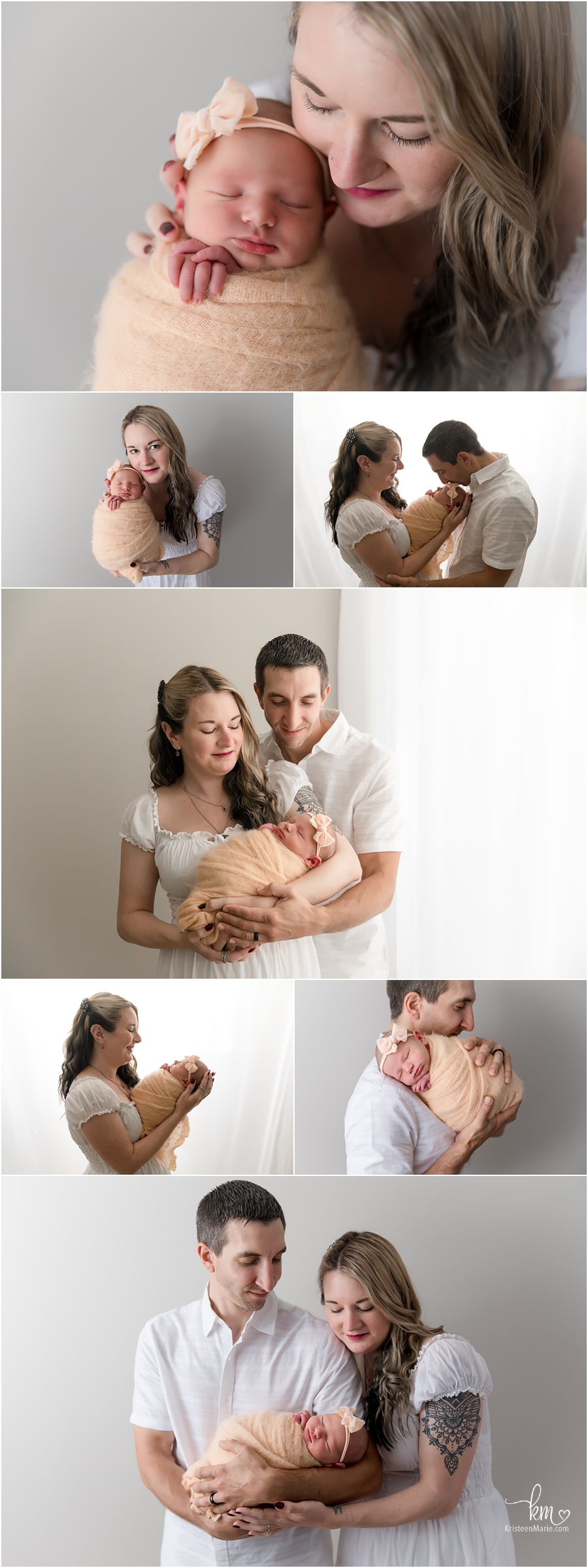 family shots with newborn baby