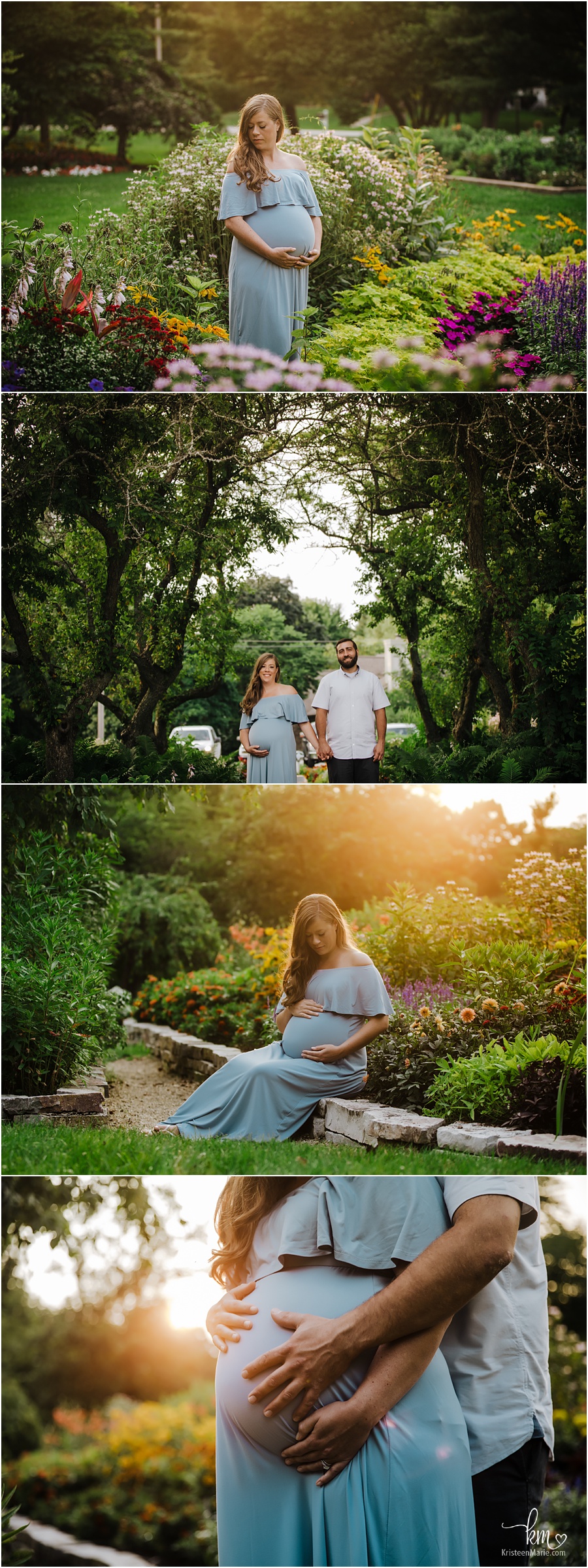 Sunset maternity pictures in garden