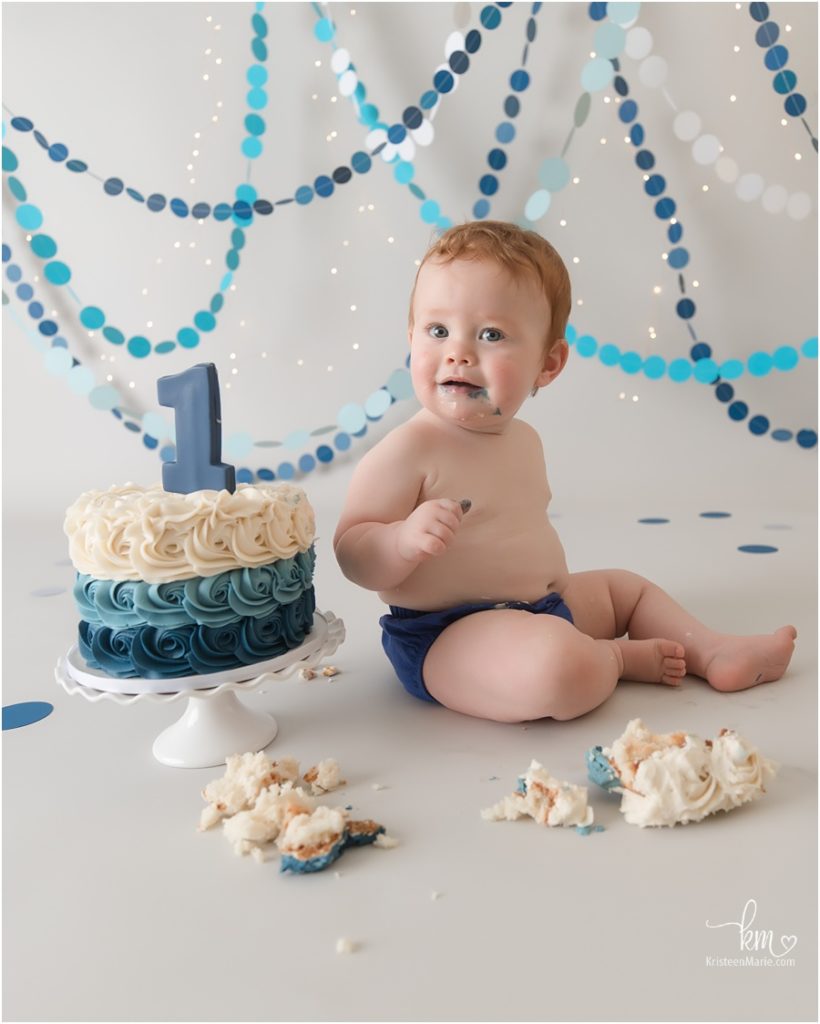 Blue Ombre Cake Smash Session · KristeenMarie Photography