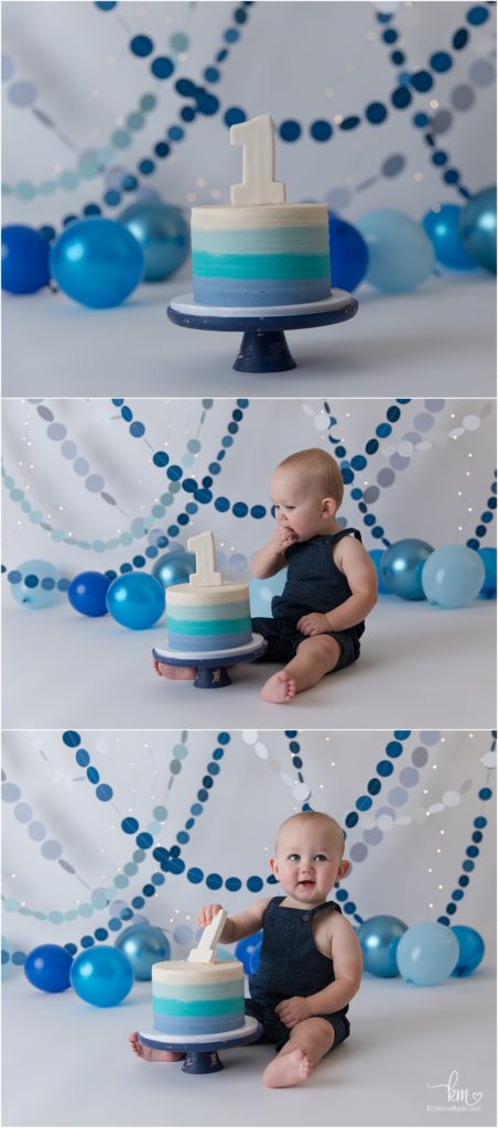 Blue Ombre 1st Birthday Cake Smash · KristeenMarie Photography