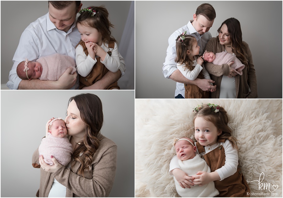 family pictures with newborn baby - family of 4