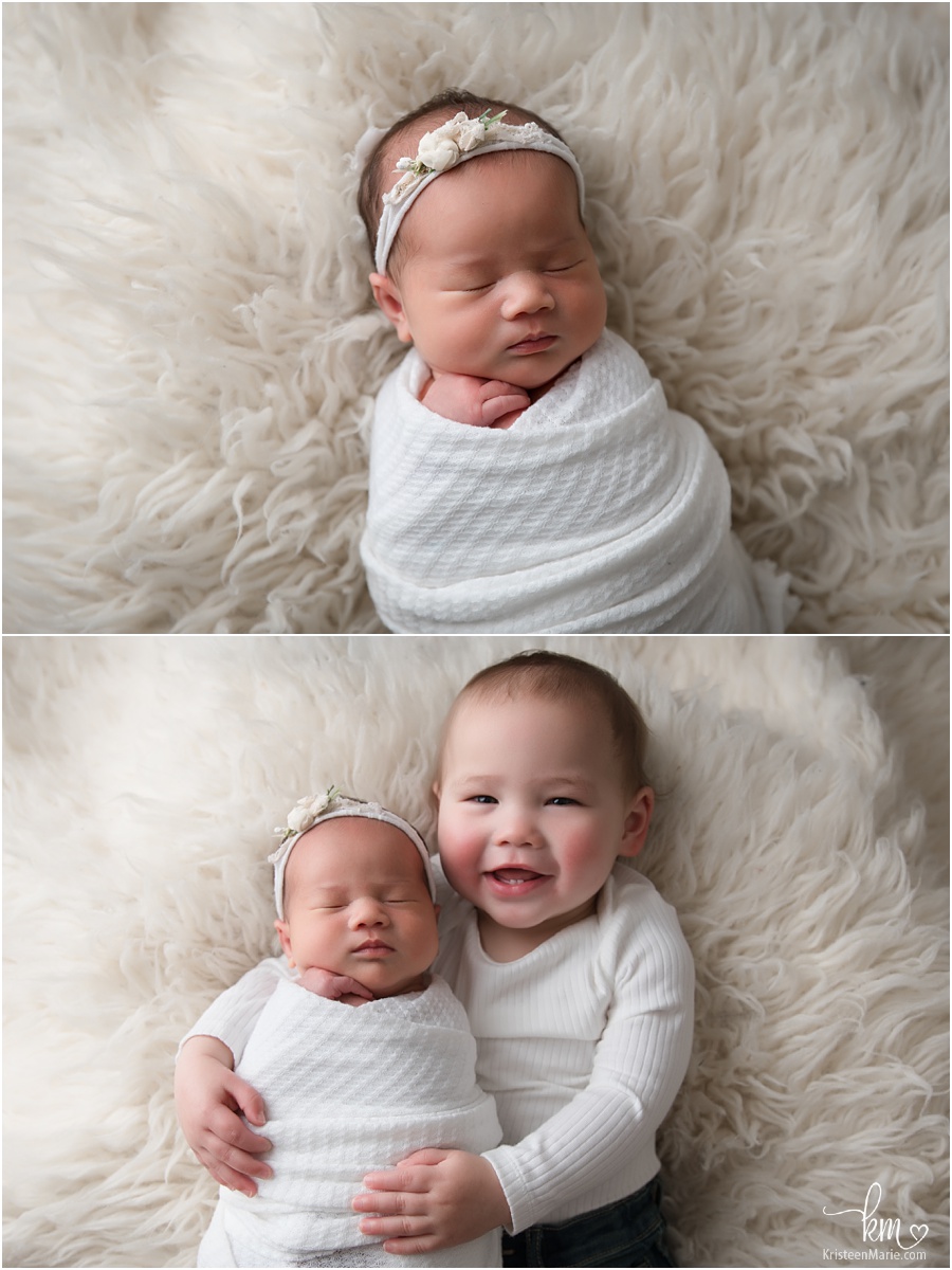siblings a year apart - Indianapolis newborn photography