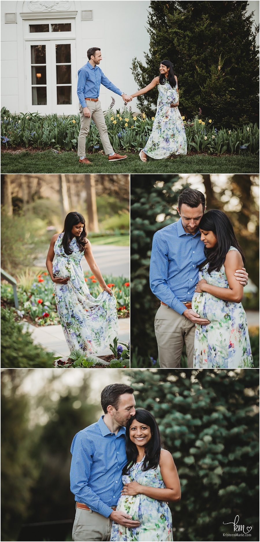 Newfields maternity photography in Spring