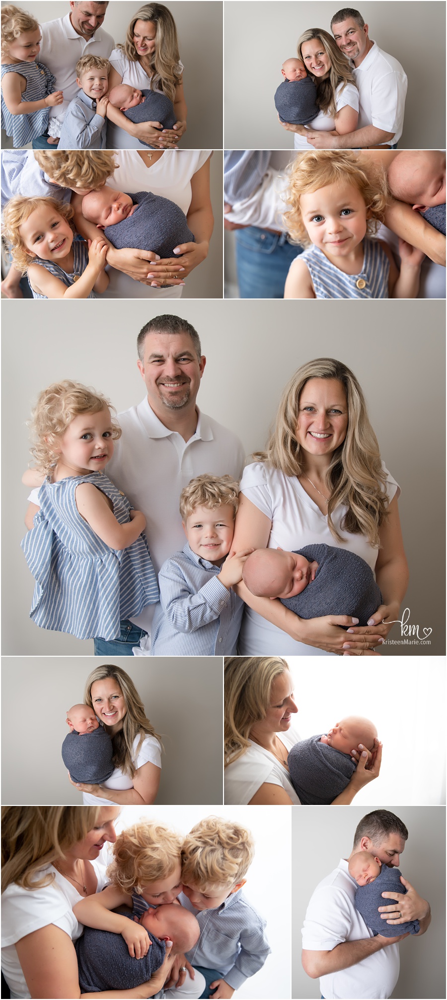 family shots with newborn baby boy - family of 5