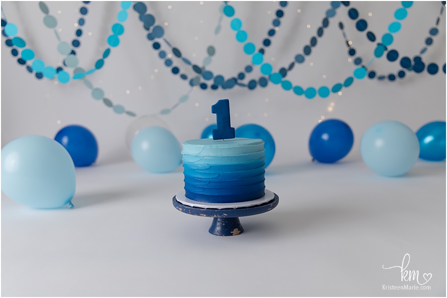 Blue ombre birthday cake