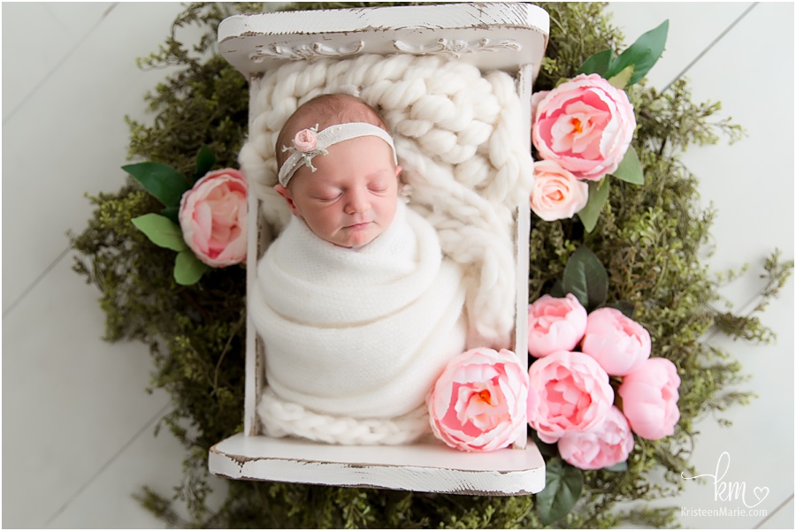 newborn photography with flowers - Indianapolis Photographer