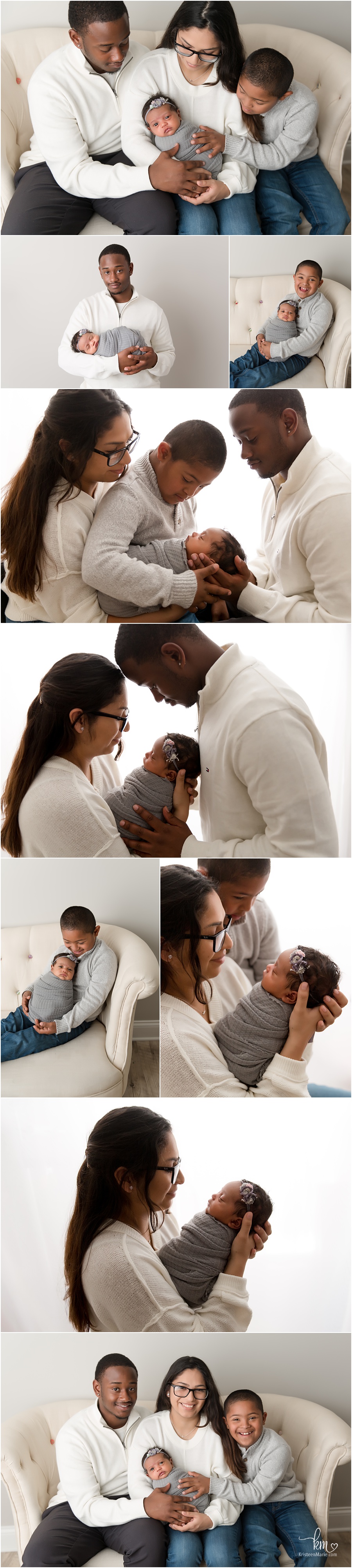 family pictures with newborn girl and big brother who has down's syndrome