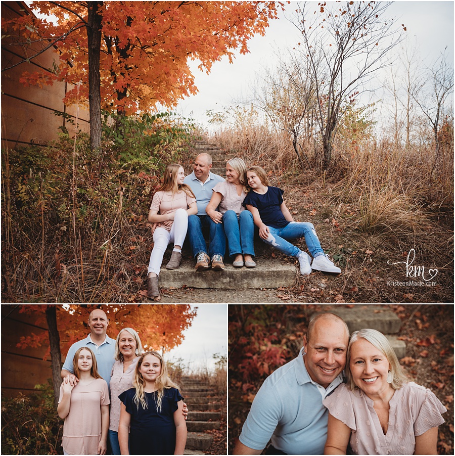 Fall family photography with orange tree