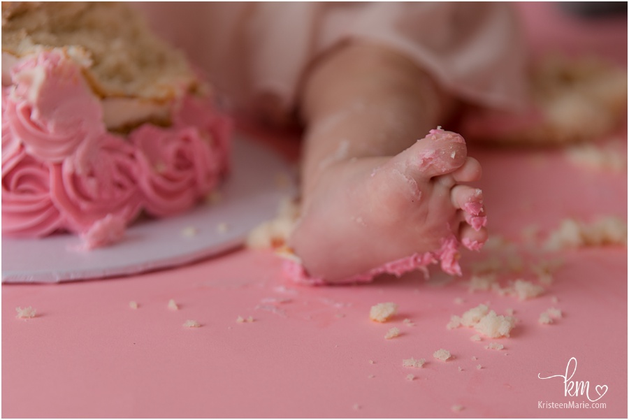 frosting on child's foot