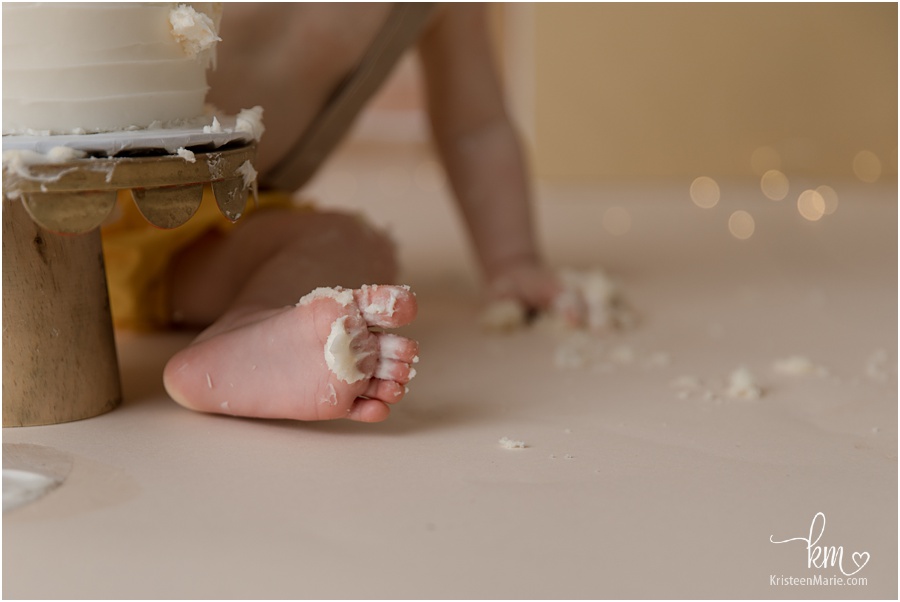 frosting on child's toes 