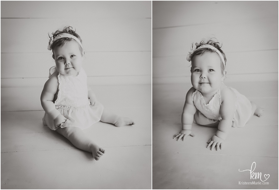 sitting baby - black and white images