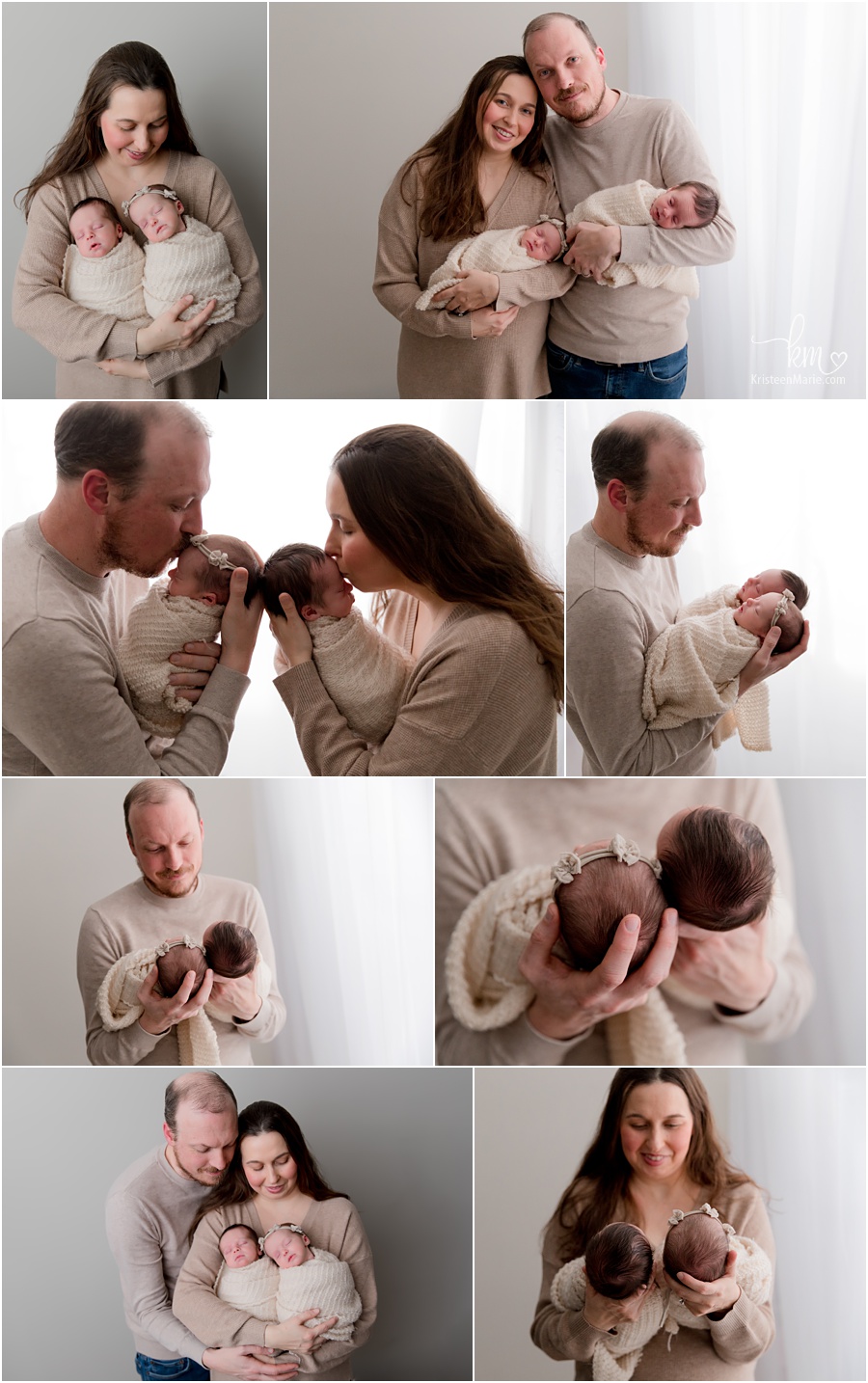 North Side Indianapolis Twin Newborn Photography - Family Pictures